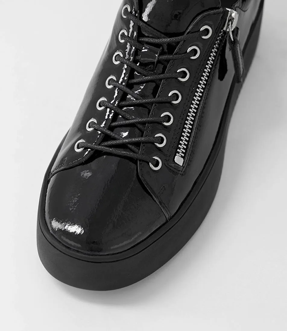 DJANGO & JULIETTE Wolfie Black Patent Leather Sneakers