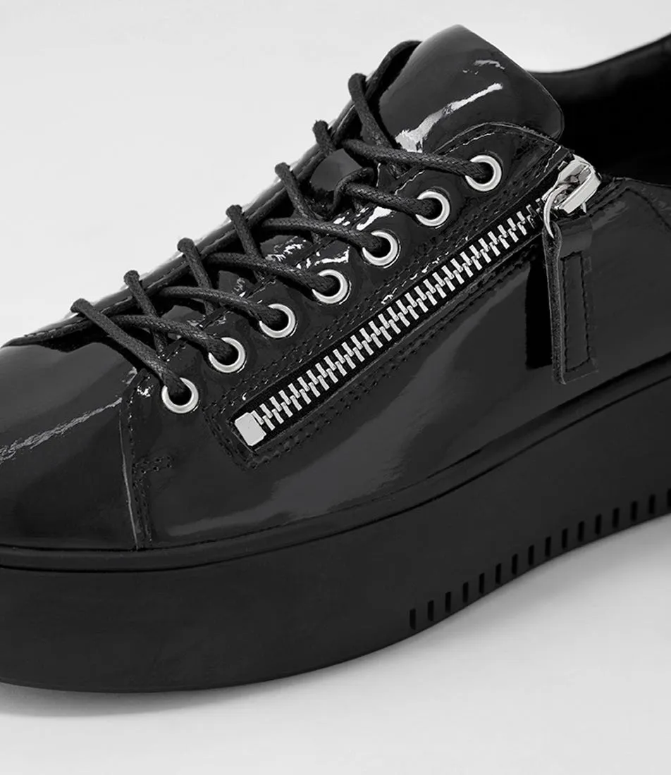 DJANGO & JULIETTE Wolfie Black Patent Leather Sneakers