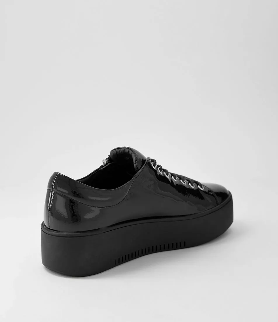 DJANGO & JULIETTE Wolfie Black Patent Leather Sneakers