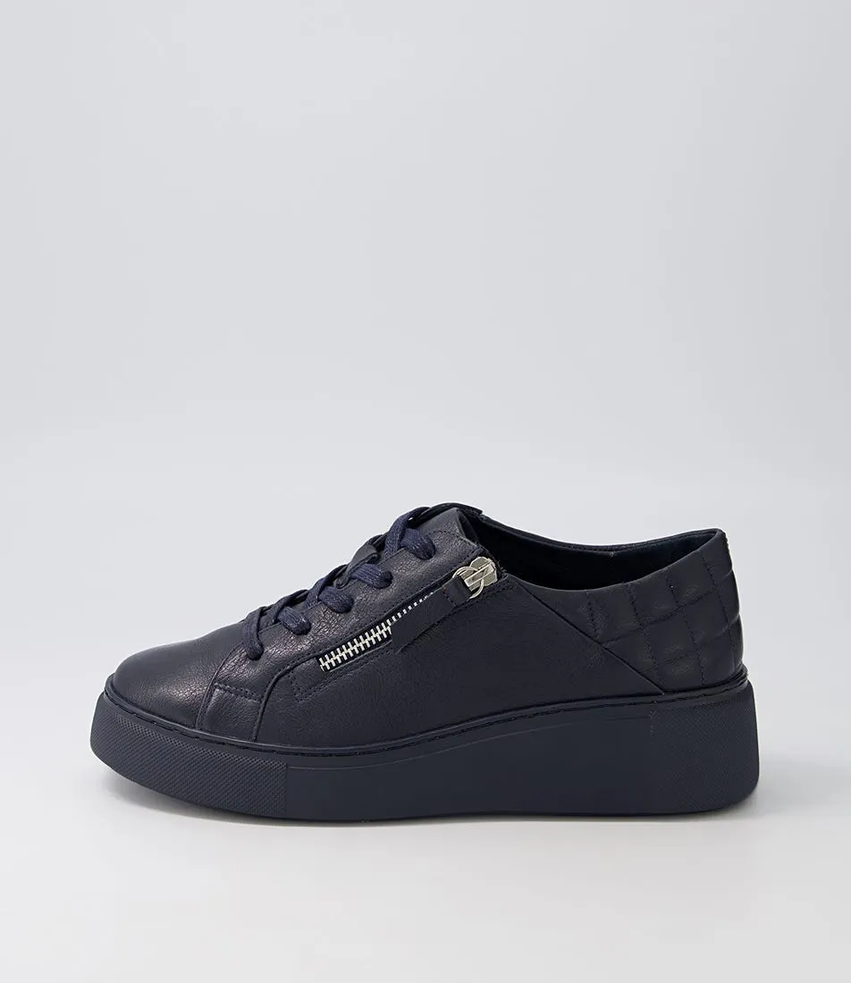 DJANGO & JULIETTE Yurke Navy Leather Sneakers