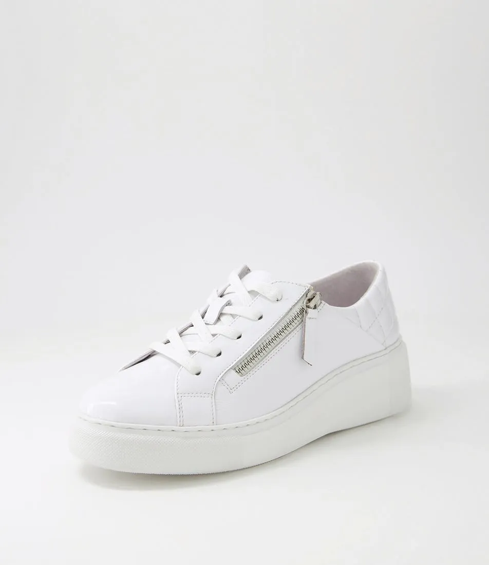 DJANGO & JULIETTE Yurke White Patent Leather Sneakers