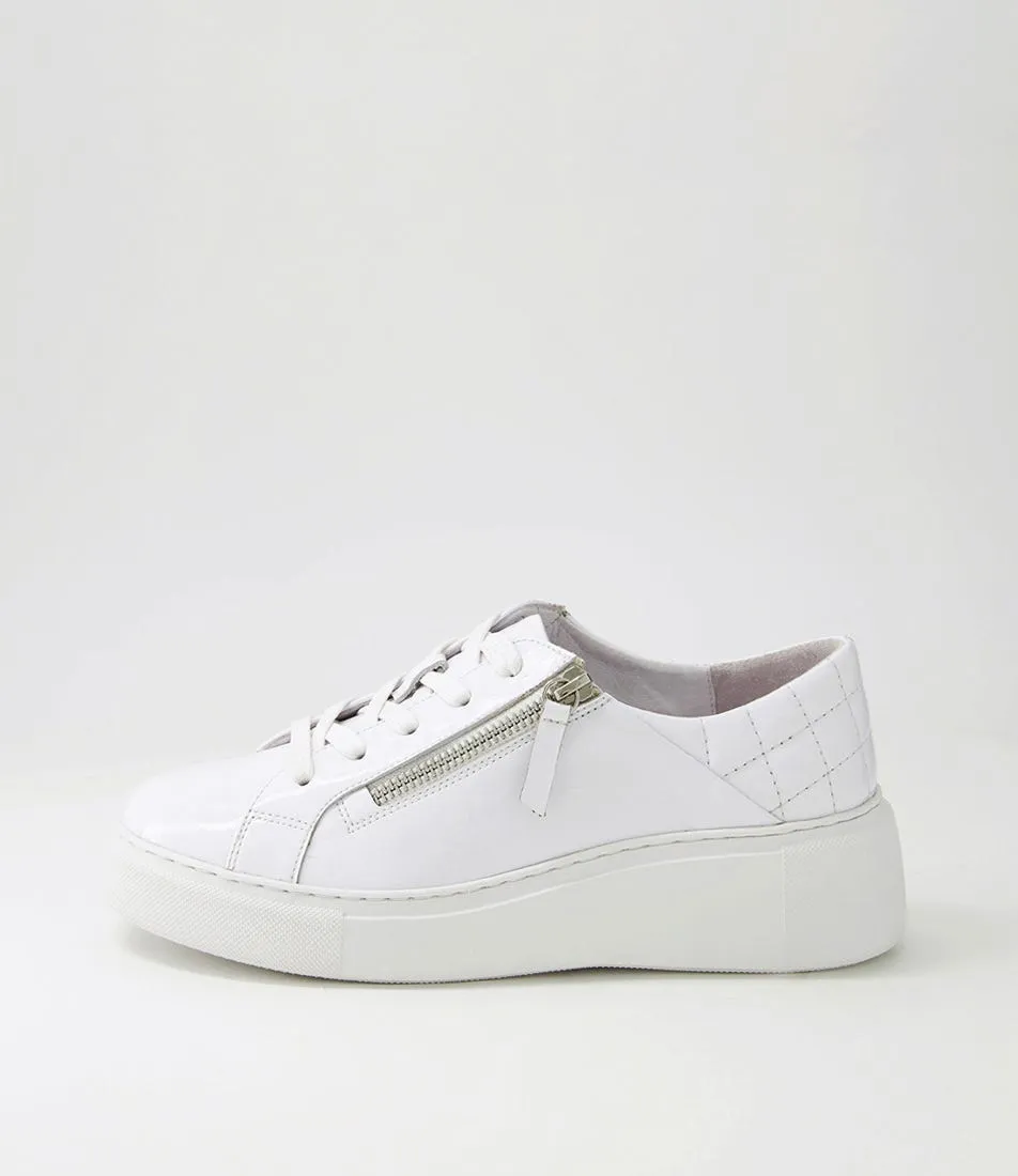 DJANGO & JULIETTE Yurke White Patent Leather Sneakers