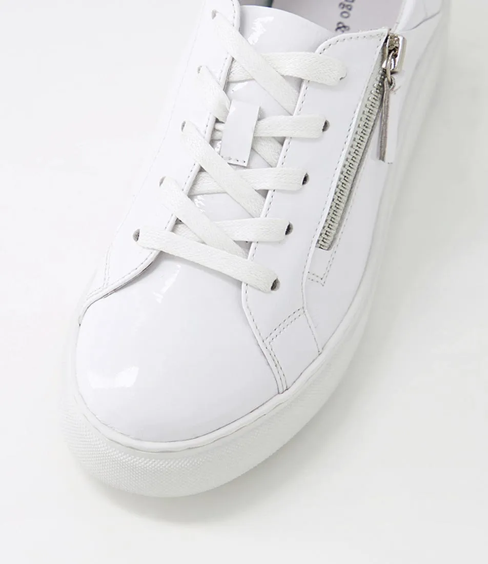 DJANGO & JULIETTE Yurke White Patent Leather Sneakers