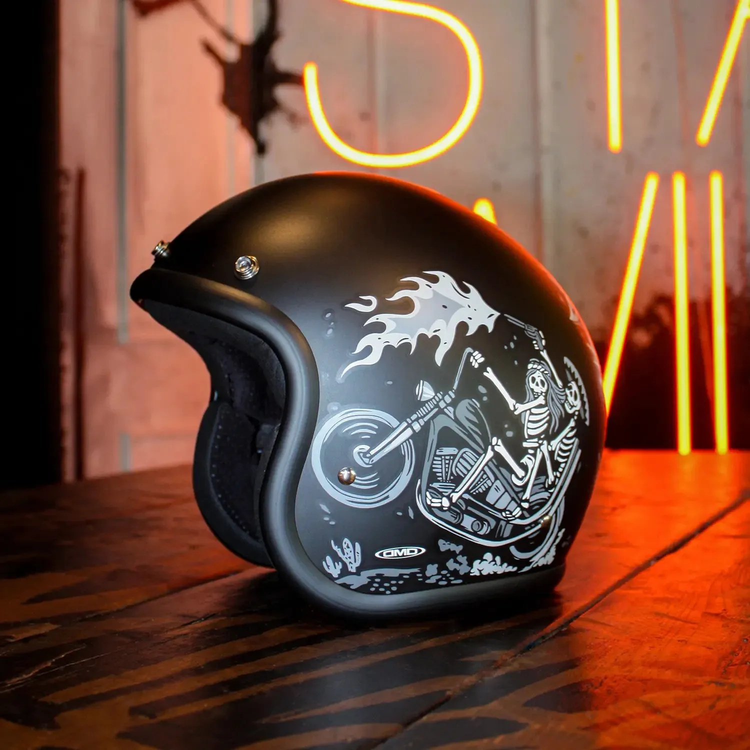 DMD Ghost Rider Open Face Vintage Helmet