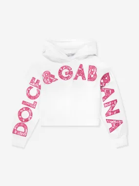 Dolce & Gabbana Girls Logo Hoodie in White