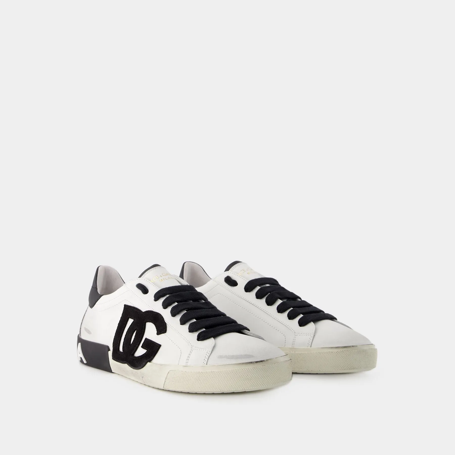 Dolce&Gabbana  Portofino Sneakers  - Dolce&Gabbana - Leather - Black/White