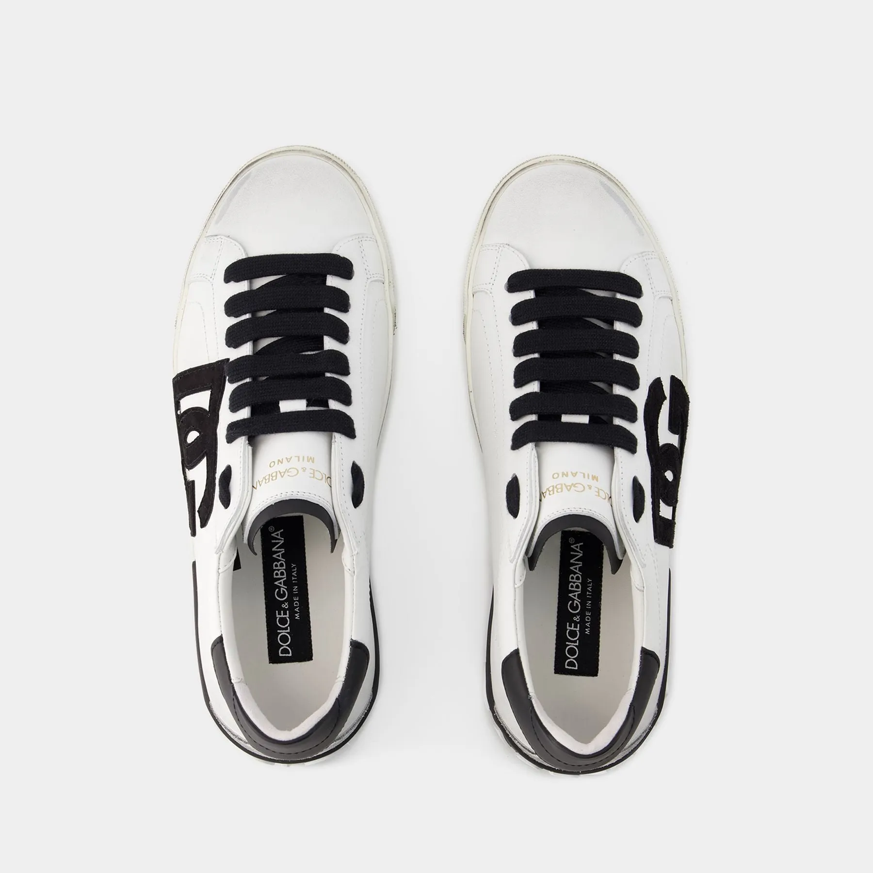 Dolce&Gabbana  Portofino Sneakers  - Dolce&Gabbana - Leather - Black/White