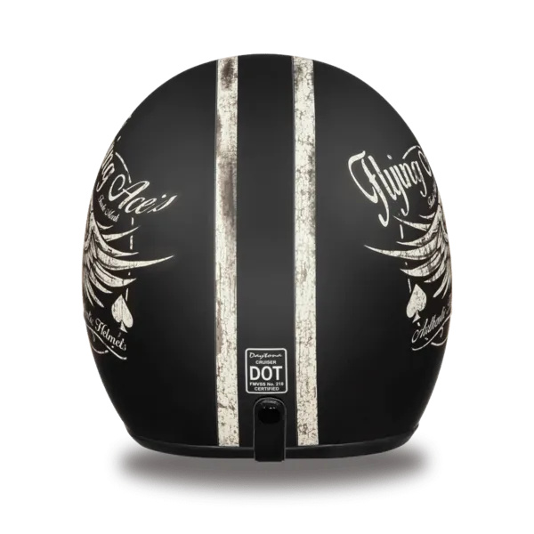 D.O.T. Daytona Cruiser Motorcycle 3/4 Helmet - W/ FLYING ACE'S