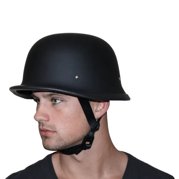 D.O.T German Motorcycle Helmet - Dull Black