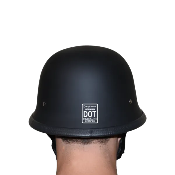 D.O.T German Motorcycle Helmet - Dull Black