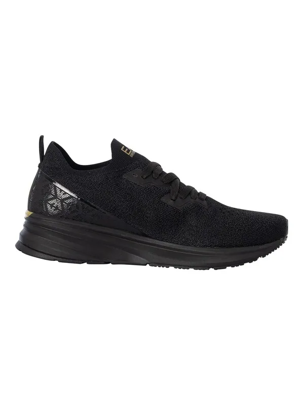 EA7 Mesh Logo Trainers - Black/Gold