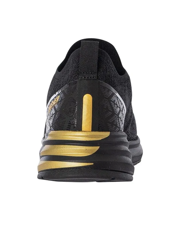 EA7 Mesh Logo Trainers - Black/Gold