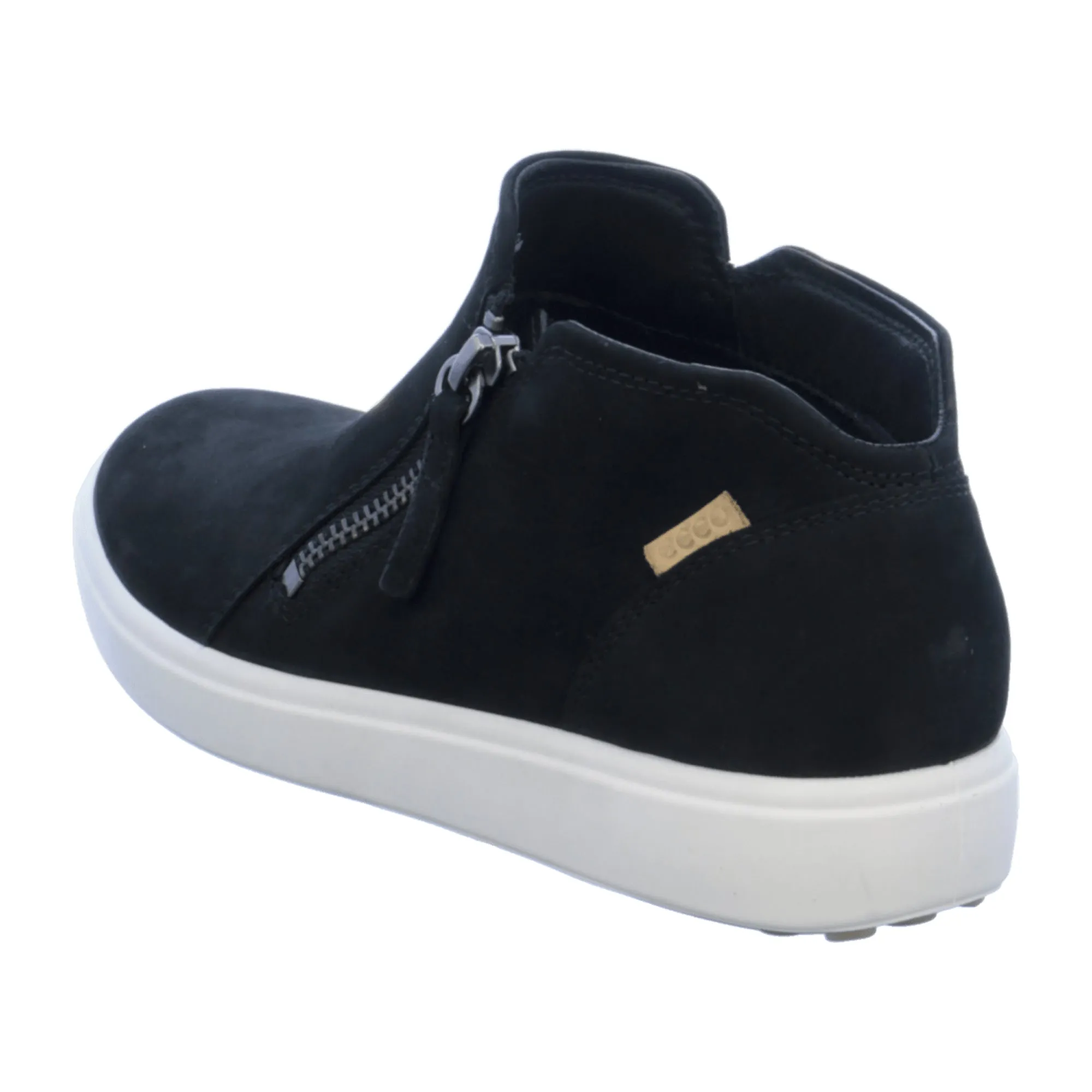 Ecco Soft 7 Ladies Black Leather Sneakers for Women - Stylish & Durable