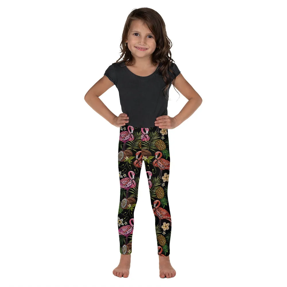 Embroidery Flamingo Kid's Leggings