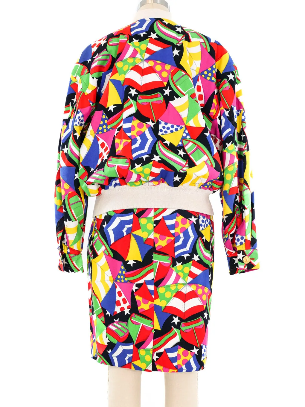 Escada Umbrella Printed Skirt Ensemble