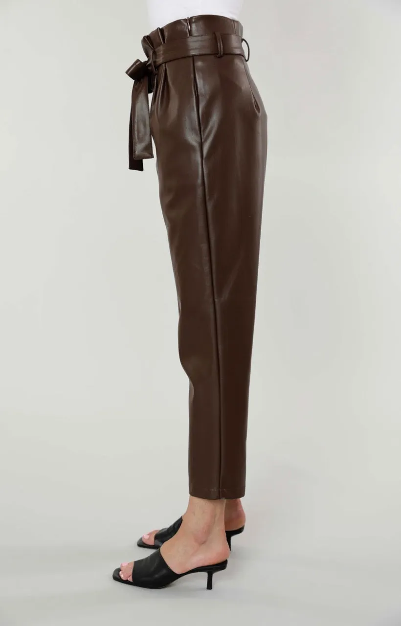 Faux Leather Paper Bag Pants