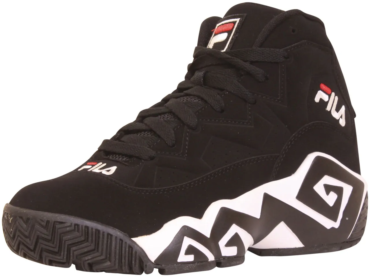 Fila Men's MB Sneakers High Top Black/White/Red Sz: 12 1VB90140