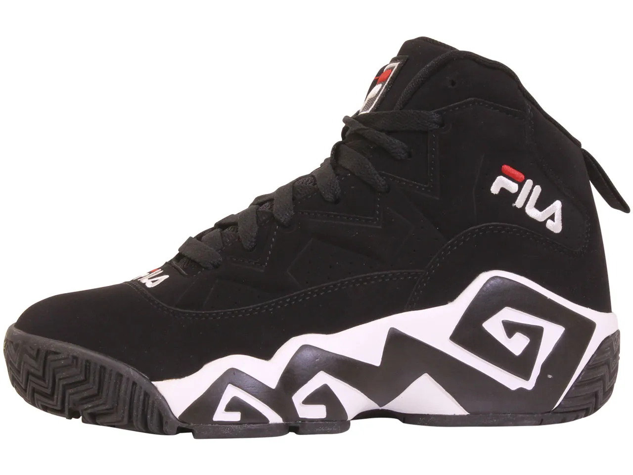 Fila Men's MB Sneakers High Top Black/White/Red Sz: 12 1VB90140