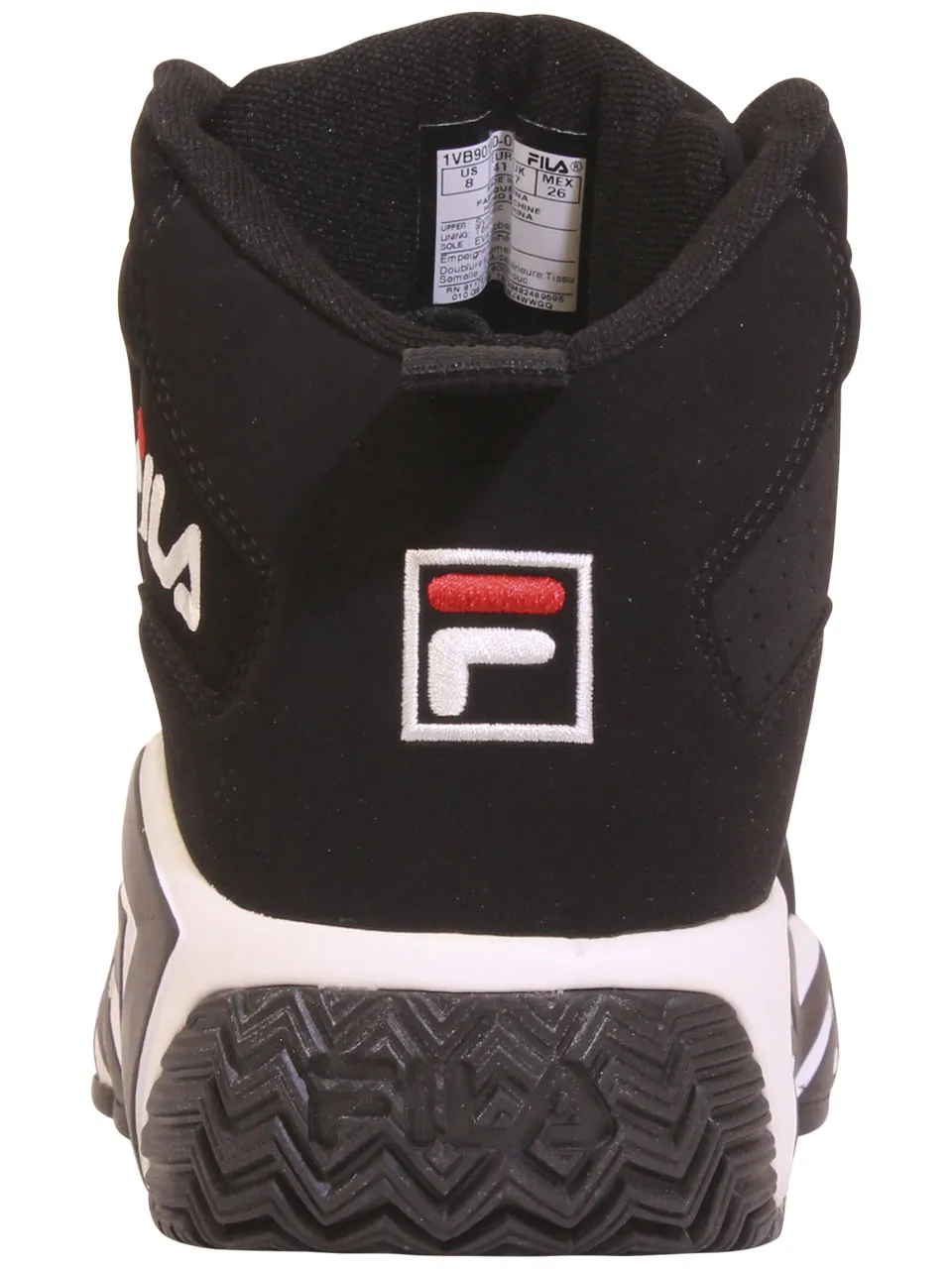 Fila Men's MB Sneakers High Top Black/White/Red Sz: 12 1VB90140