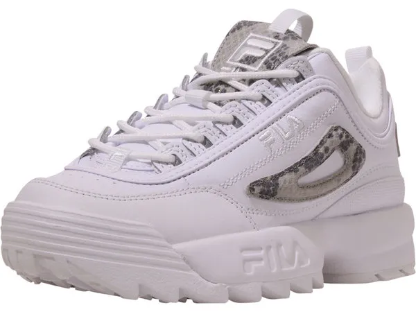 Fila Women's Disruptor-II-Snake Sneakers White/White/Highrise Sz: 10 5XM01137