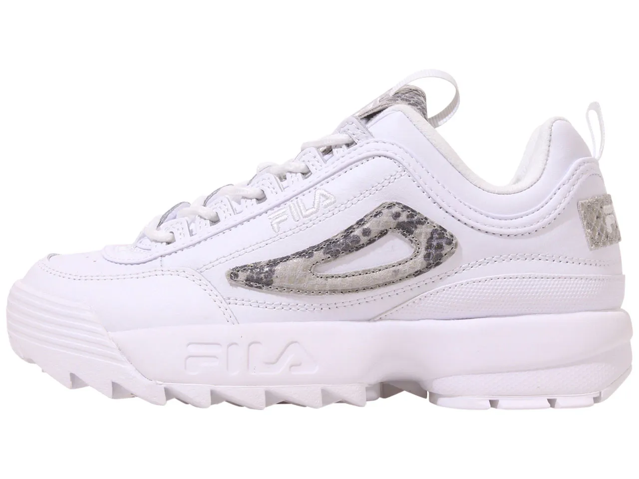 Fila Women's Disruptor-II-Snake Sneakers White/White/Highrise Sz: 10 5XM01137