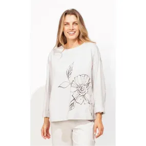 Floral Outline Women’s Pullover