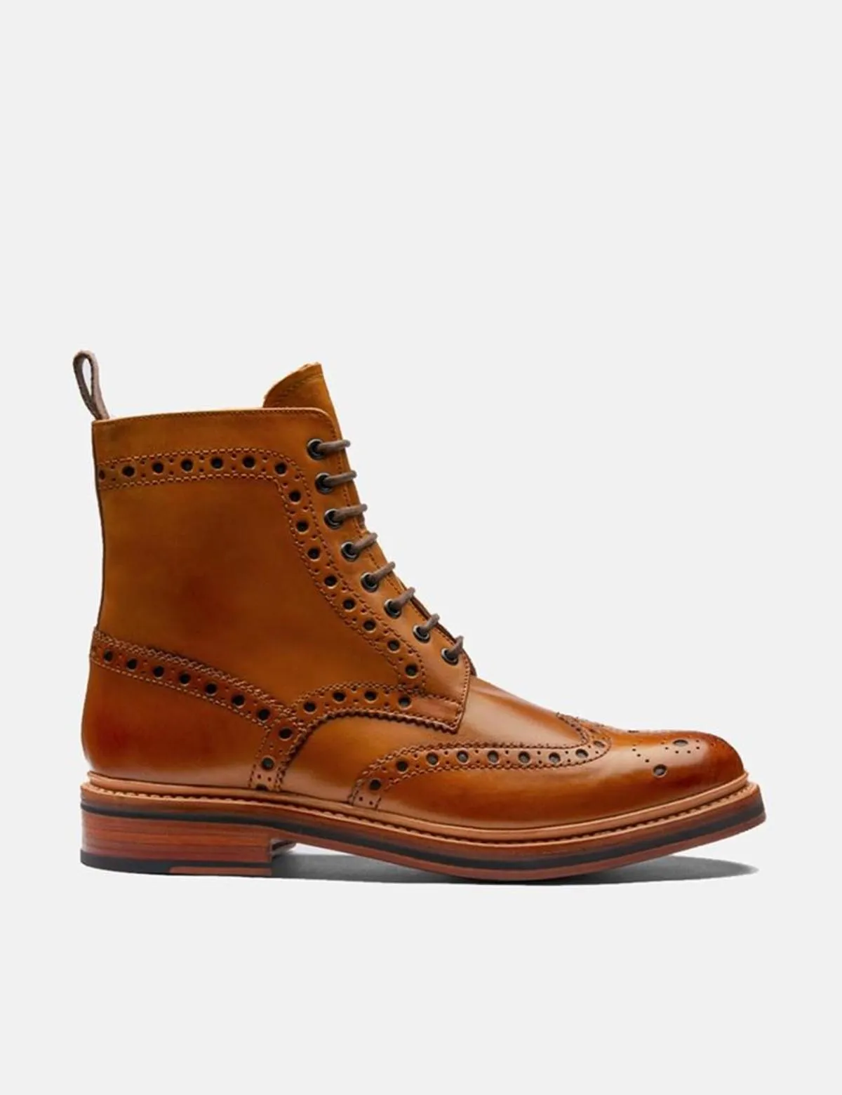 Fred Brogue Boot Leather - Tan