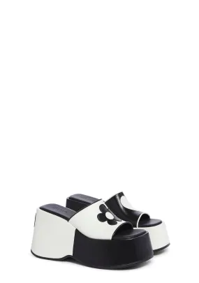 Free Luv Nation Platform Sandals - Black/White-