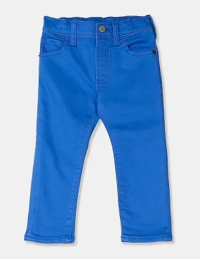 GAP Toddler Boy Blue Elasticized Pull-On Slim Tapered Jeans With Stretch