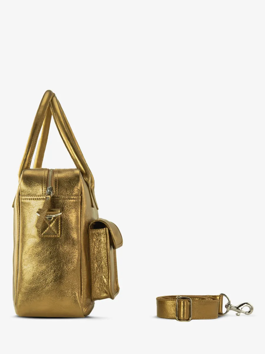 Gold Leather Handbag for Women - LeDandy Bronze | PAUL MARIUS