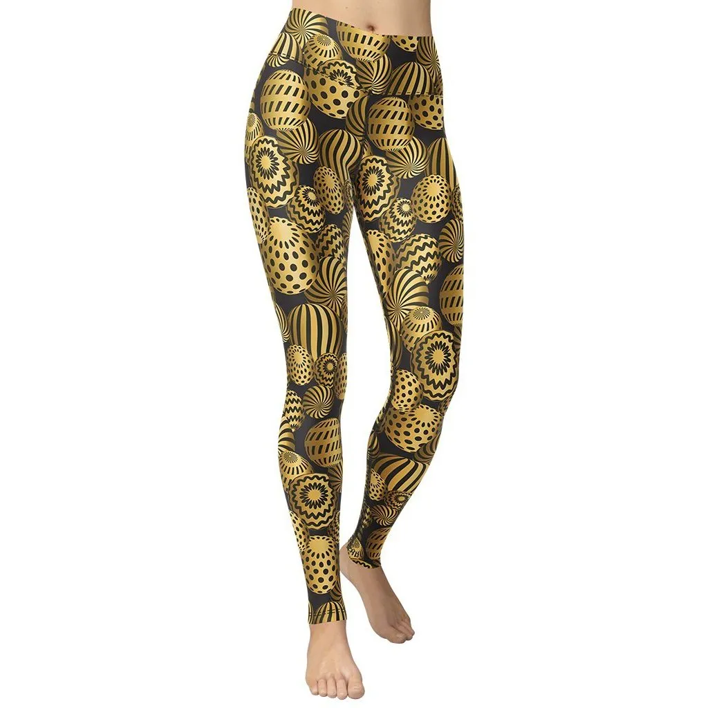 Golden Easter Eggs Yoga Leggings