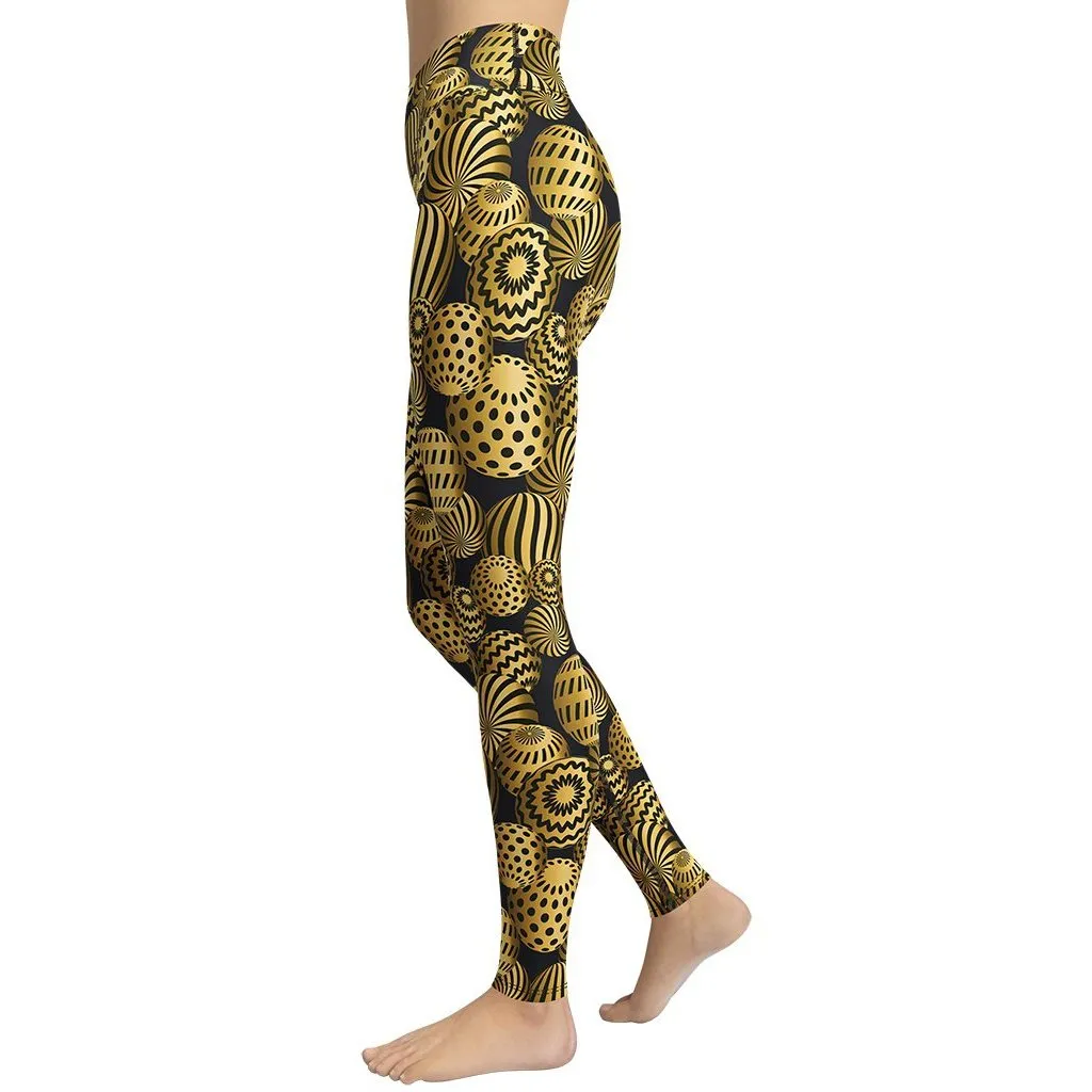 Golden Easter Eggs Yoga Leggings