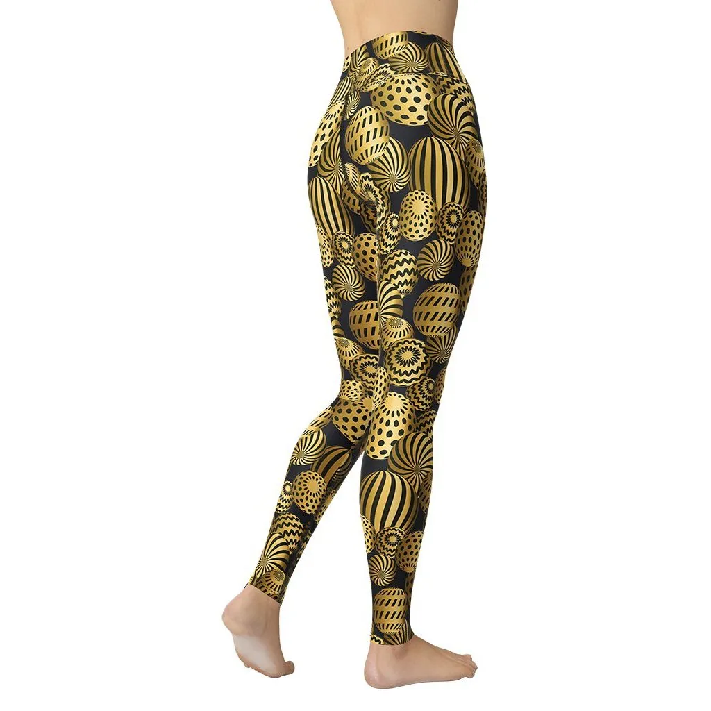 Golden Easter Eggs Yoga Leggings