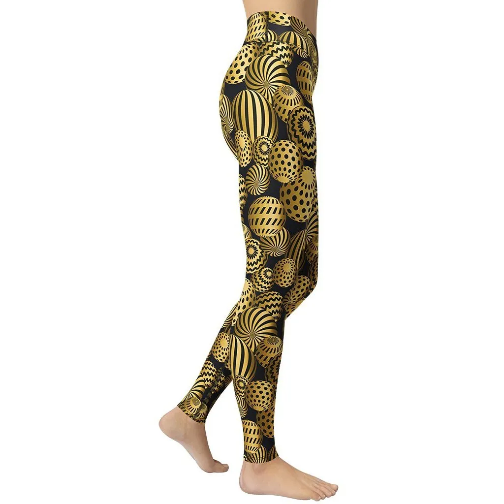 Golden Easter Eggs Yoga Leggings