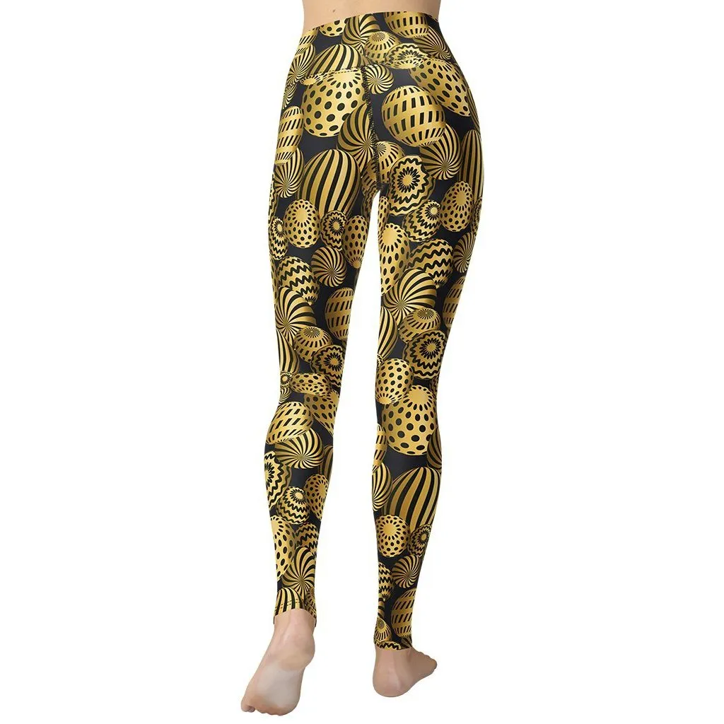 Golden Easter Eggs Yoga Leggings