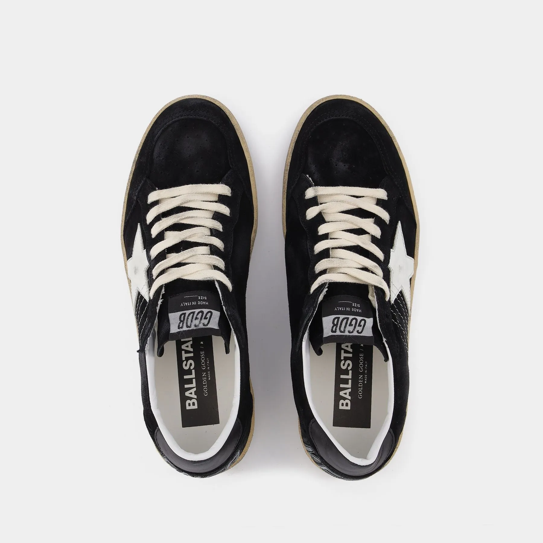 Golden Goose Deluxe Brand  Ball Star Sneakers in White and Black Leather