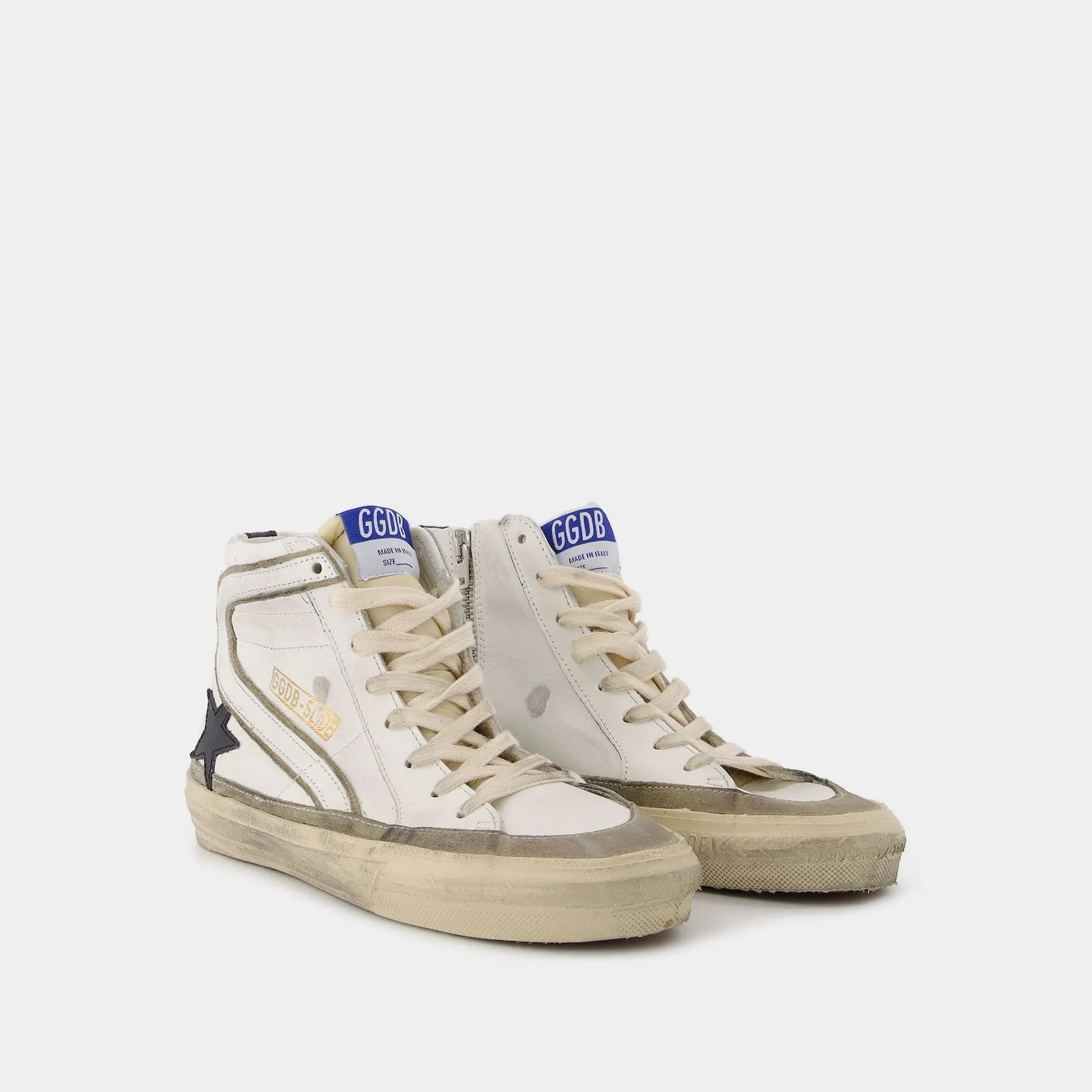 Golden Goose Deluxe Brand  Slide Sneakers in White Leather