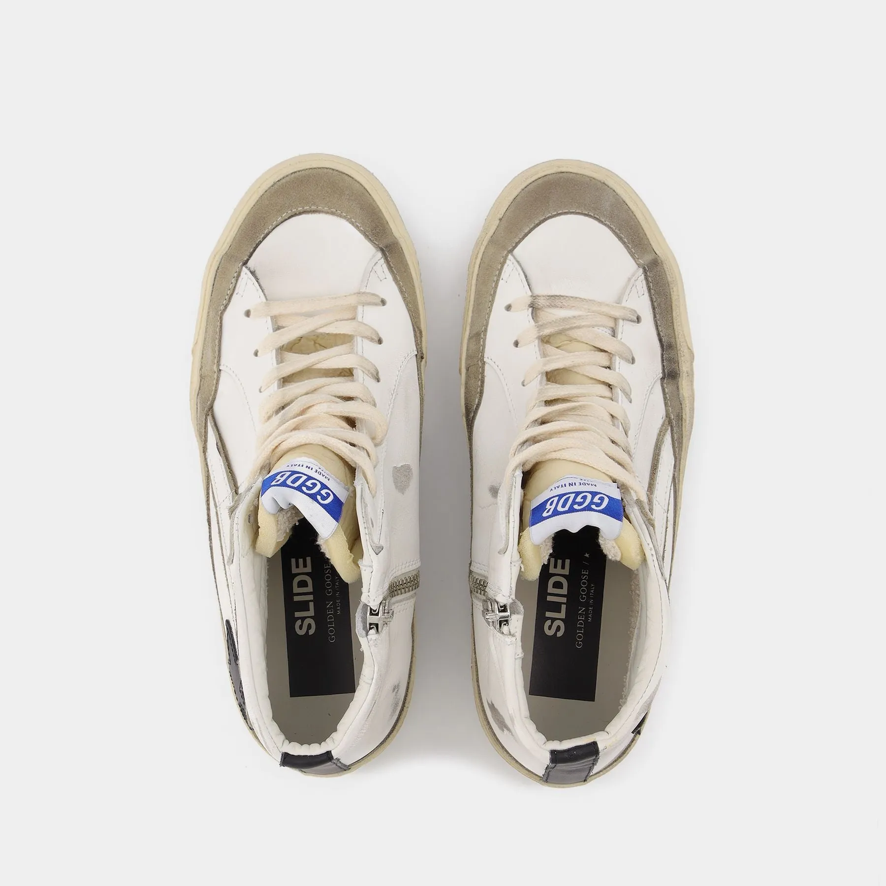 Golden Goose Deluxe Brand  Slide Sneakers in White Leather