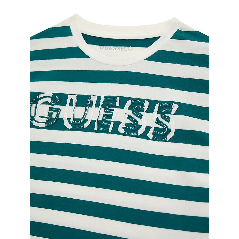 GUESS Girl's Eco Stripe Patch Logo Sleeveless Top