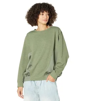 H Halston Long Sleeve Dolman Mix Media Pullover Women's