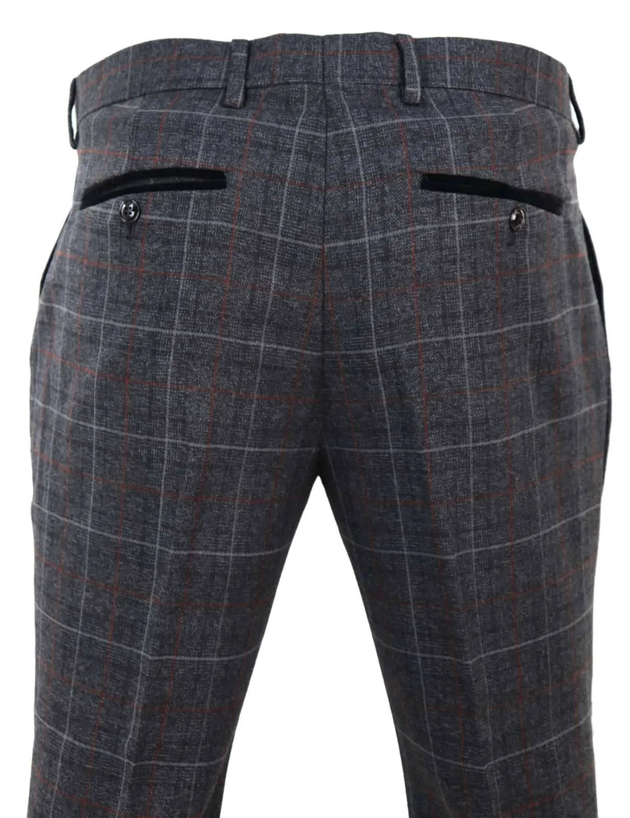 Harvey - Men's Charcoal Check Trousers