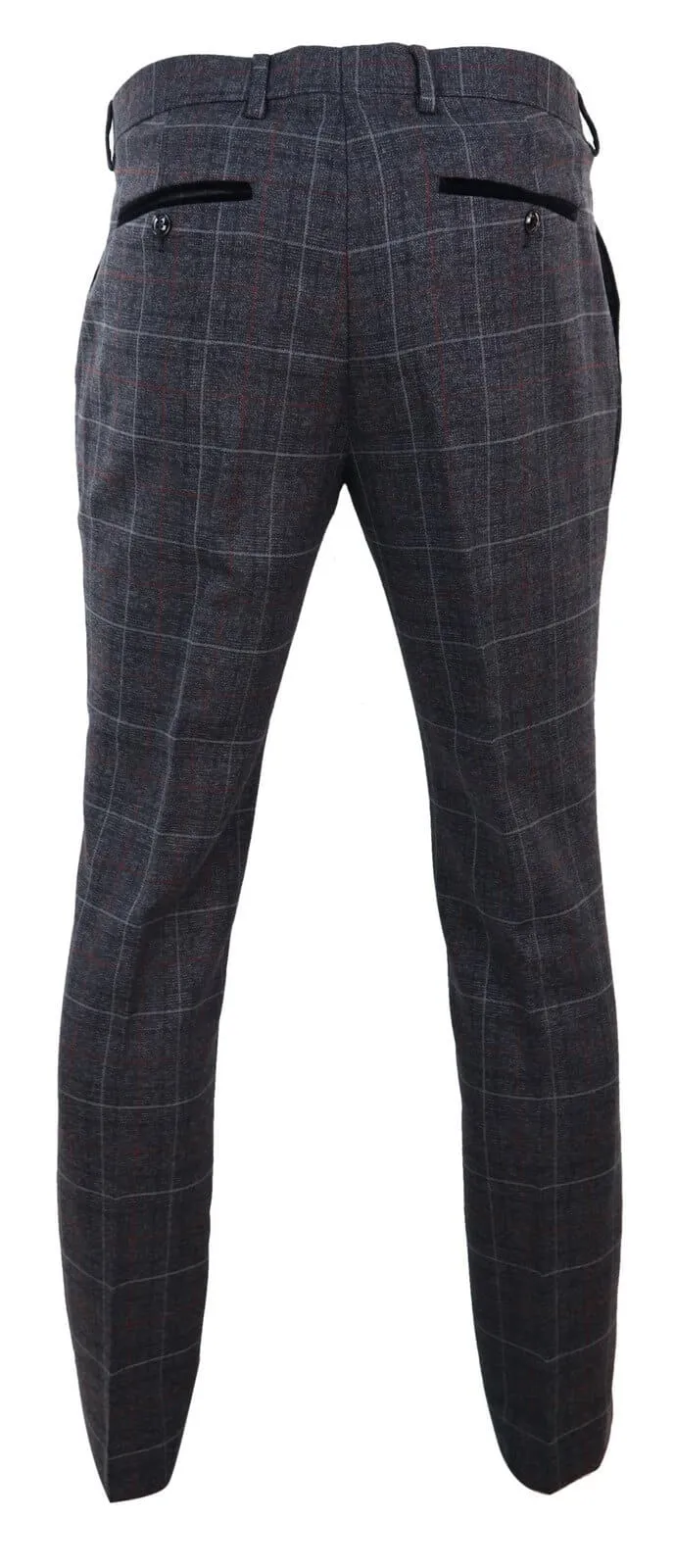 Harvey - Men's Charcoal Check Trousers