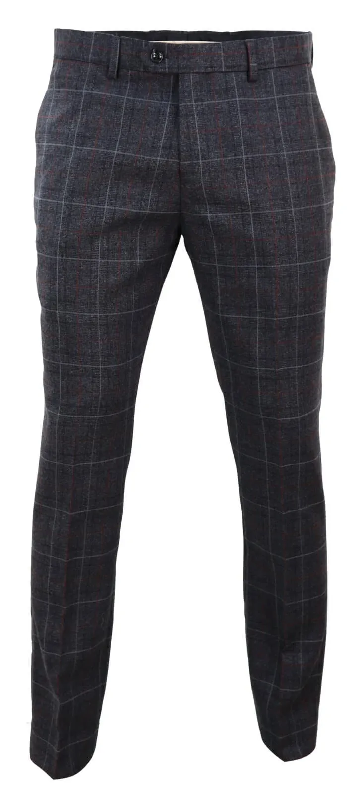 Harvey - Men's Charcoal Check Trousers