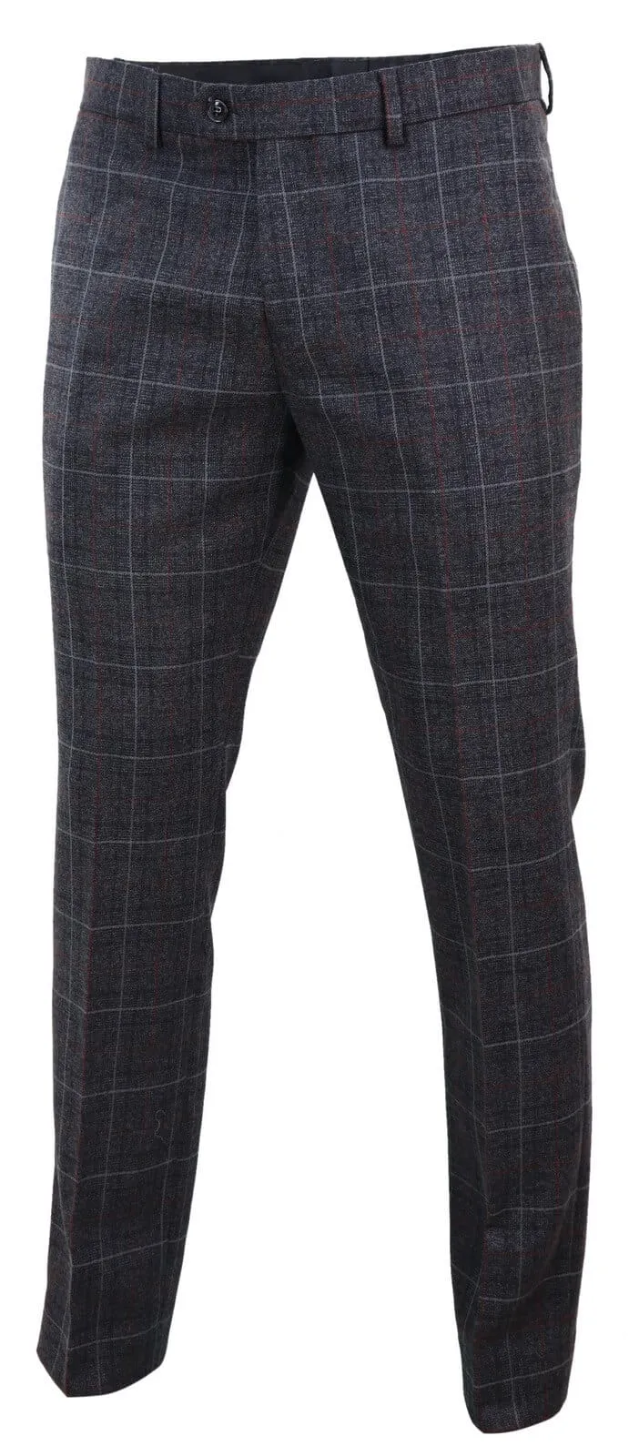 Harvey - Men's Charcoal Check Trousers