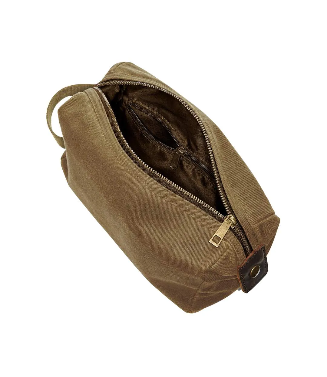 Heritage washed leather accents toiletry bag one size desert sand Quadra