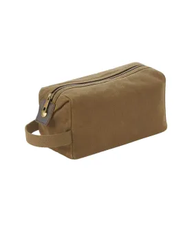 Heritage washed leather accents toiletry bag one size desert sand Quadra