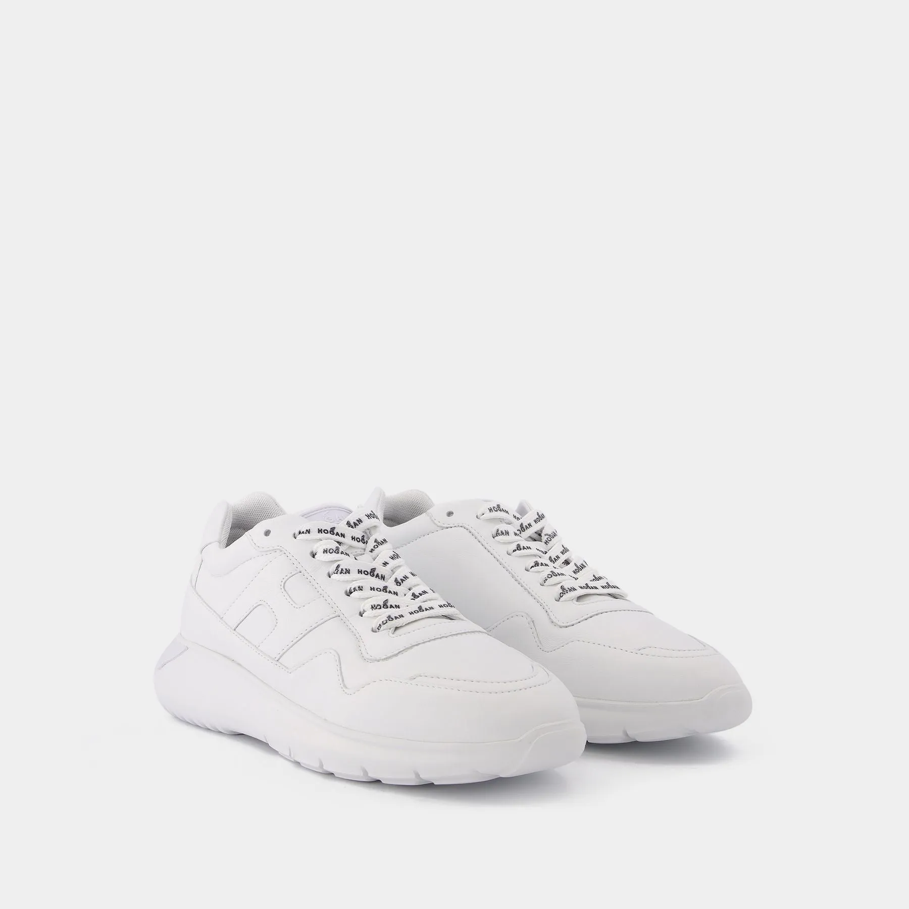 Hogan  Interactive3 Allacciato Pelle Sneakers in White Leather