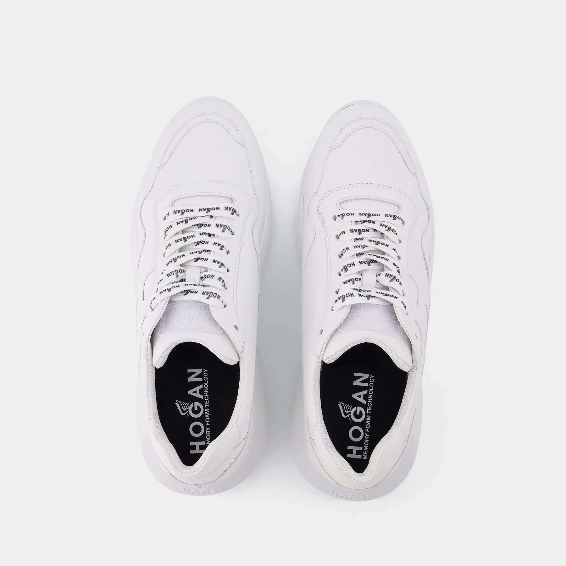 Hogan  Interactive3 Allacciato Pelle Sneakers in White Leather