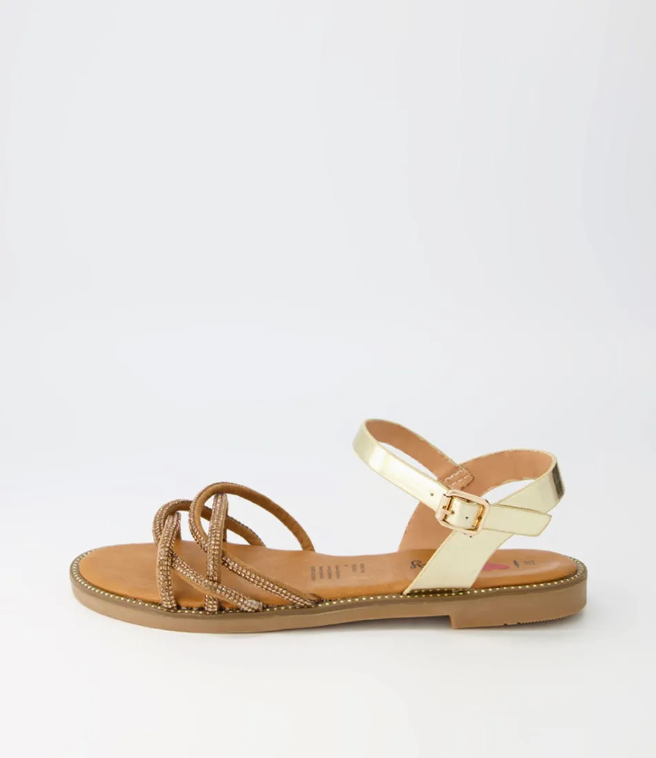 I LOVE BILLY Ashlyn Gold Multi Sandals