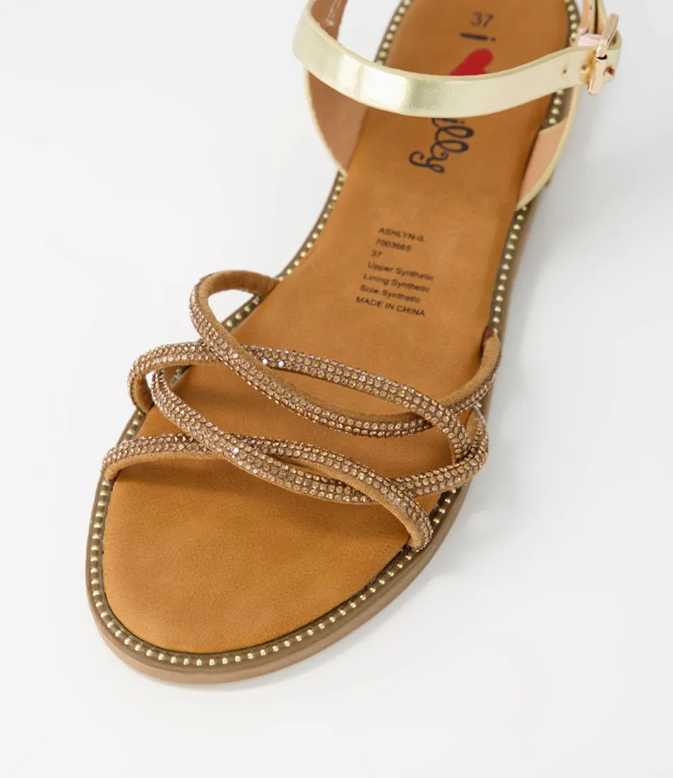 I LOVE BILLY Ashlyn Gold Multi Sandals